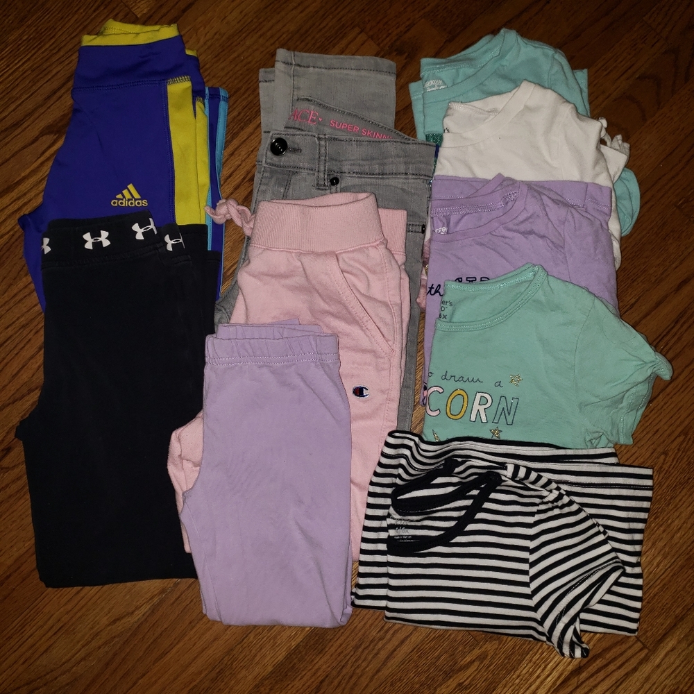 Girl's Lot of 10 Pieces Clothes Carter's UA Adidas sz 6/6x